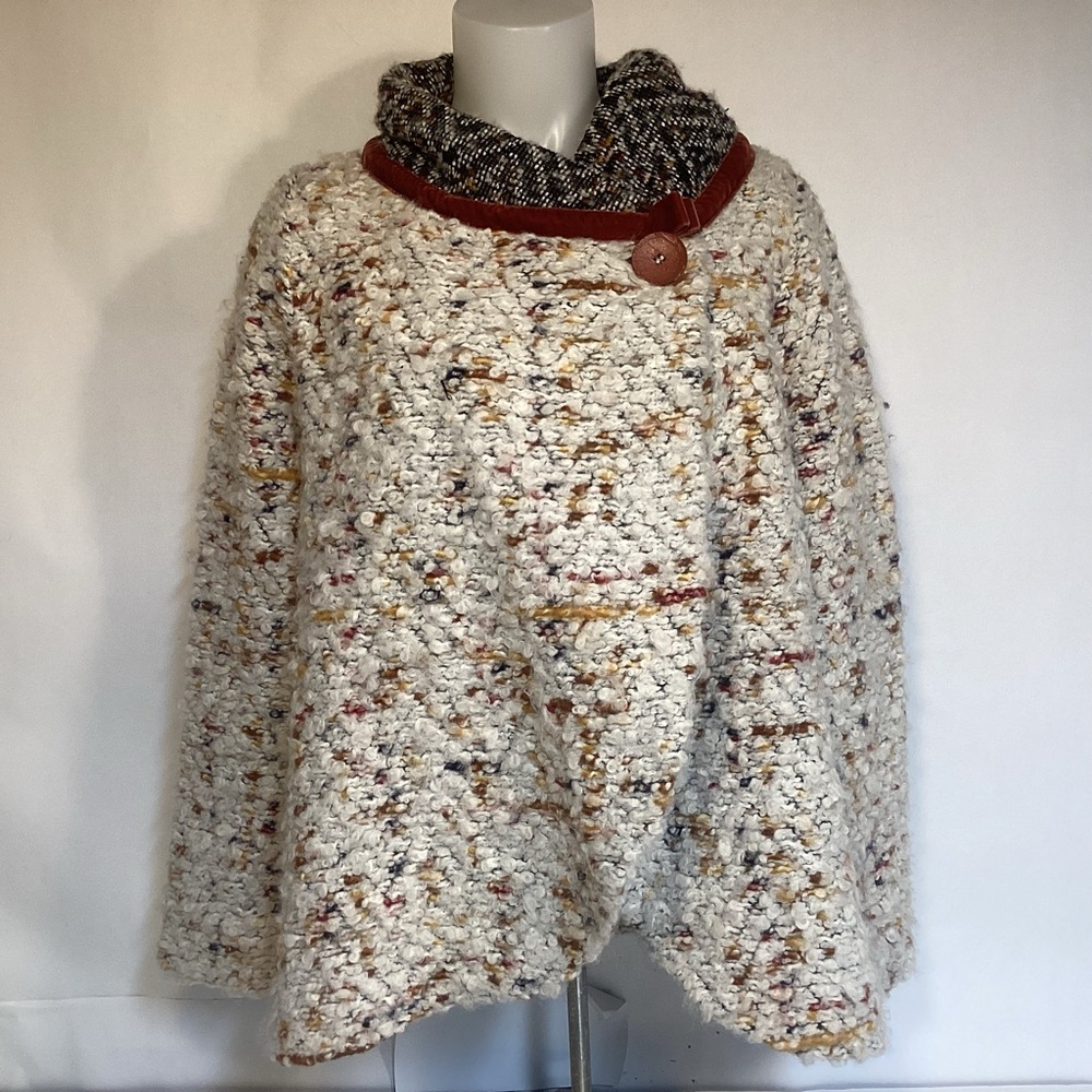 Maria Sole Made in Italy Wrap Around one button Sweater women’s size medium